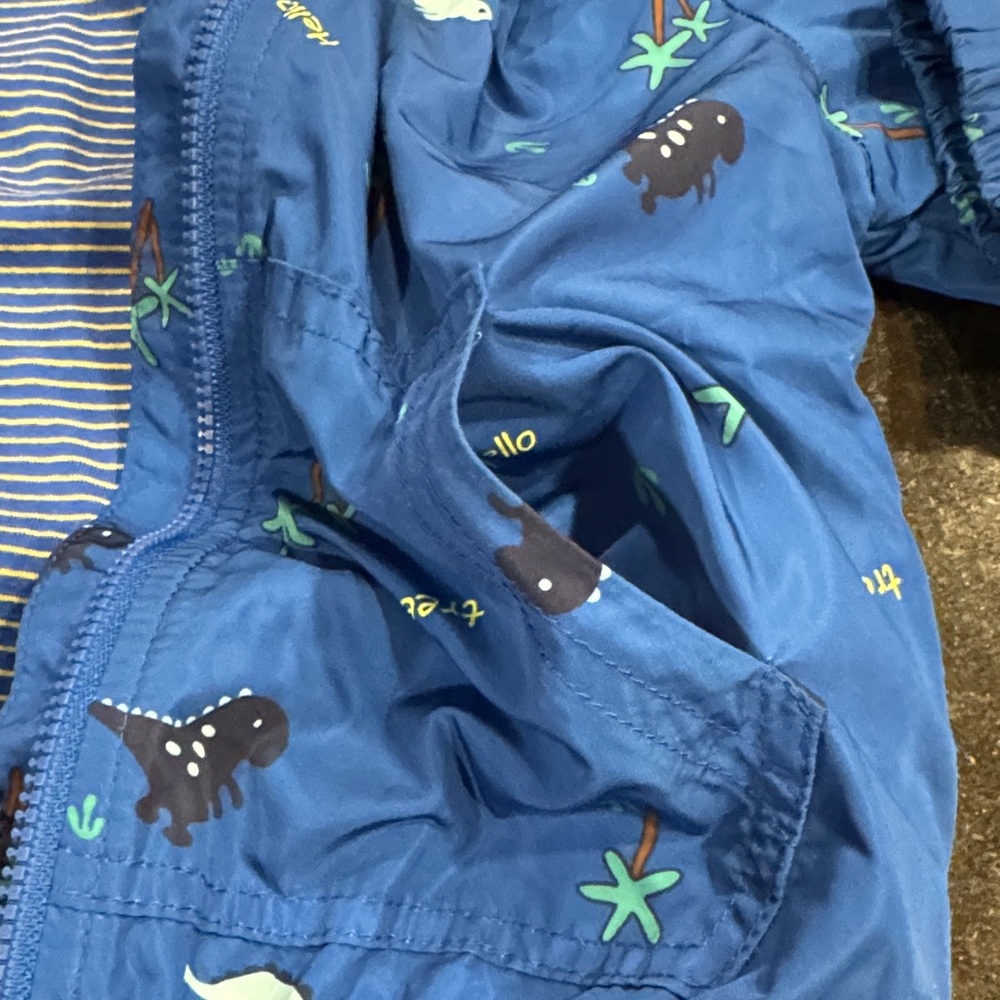 Blue Dinosaur Print boys jacket 18 mon - Picture 4 of 11